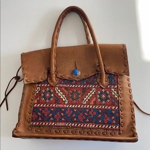 Santa Fe Leather Carpet Bag